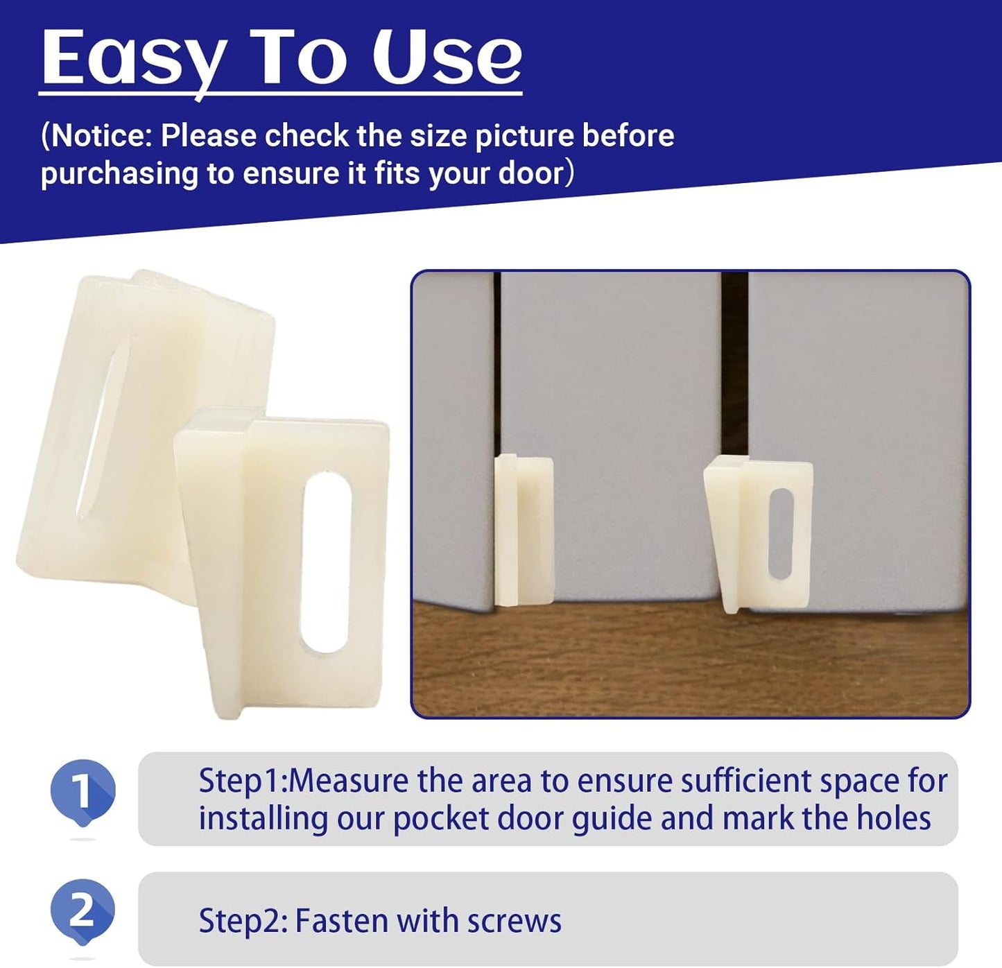 Biaungdo 10 Pack Pocket Door Bottom Guide, White Pocket Door Guide Kits Replacement
