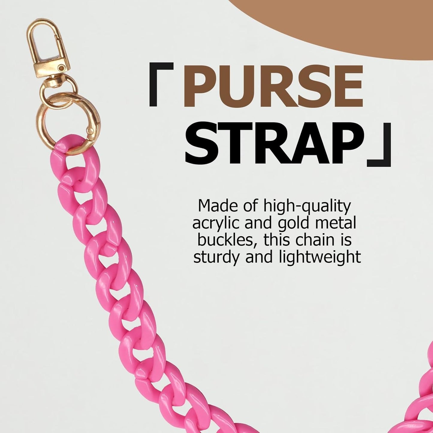 Biaungdo Acrylic Purse Chain Strap, Luxury Acrylic Handbag Strap Replacement, Short Purse Chain Handles Clutches Handles
