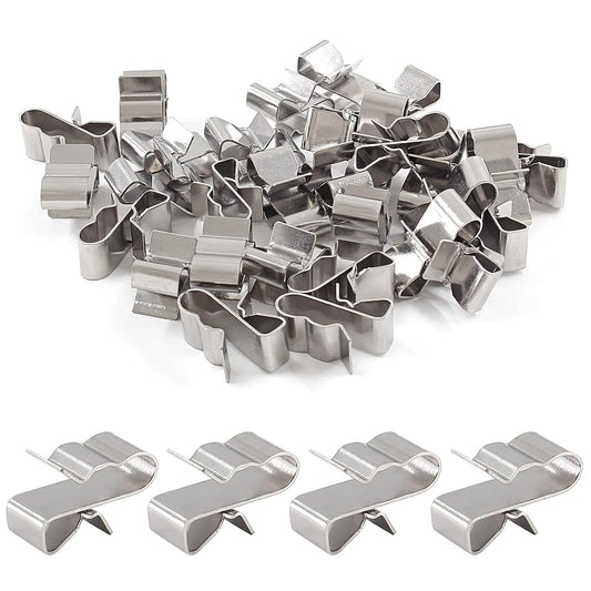 Biaungdo 30 Pcs Trailer Frame Wire Clips, Stainless Steel Metal Solar Panel Wire Clip 22.5 mm/ 0.89 Inch Double Wire Clamps Wire Rope Clips for PV Wiring Boat Cable, Boat Trailer