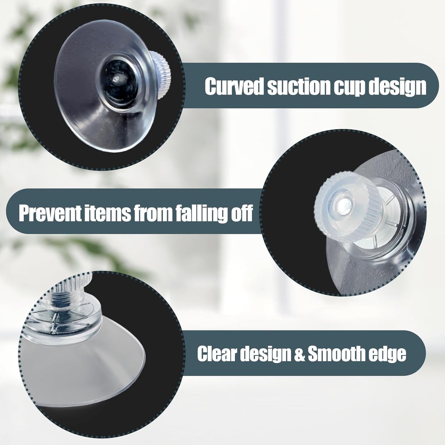 Biaungdo 6 Pack 32mm Suction Cups with Screws Nut, Clear PVC Sucker Pads Holder, Plastic Strong Sucker Suction Cup Holder for Window, Bathroom Wall, Car Shade, Home Decoration