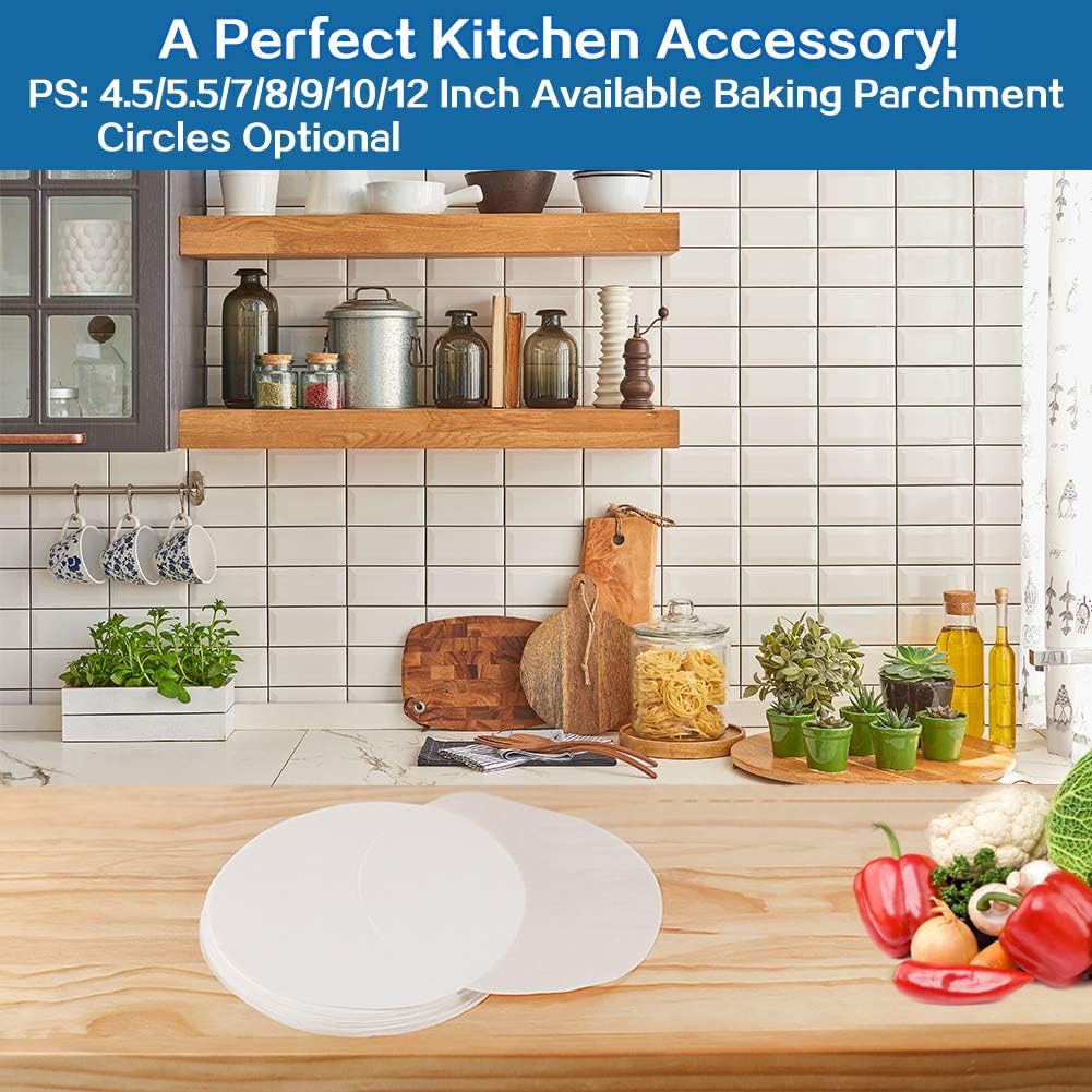 Hamburger Patty Paper Round 4.5 Inch, Set of 200, Non Stick Patty Paper Sheets for Burger Press, Patty Serperate and Cake Baking(5.5/6/7/8/9/10/12inch Available)