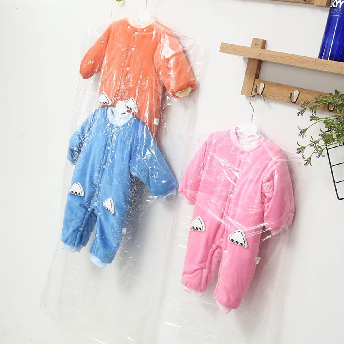 20 Pack Clear Plastic Clothes Covers, 27.5 Inch Dry Cleaning Bags Hanging Dust Proof Garment Bags for Kids for Home Storage, Dry Cleaners (45 x 70cm)