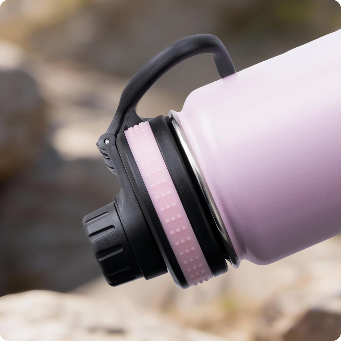 6 Pack Rubber Lid Grip Bands Three Finger Spout Lid, Non-Slip & Multicolor Grip Strap, Fits for Wide Mouth Water Bottle Lid with Detachable Band