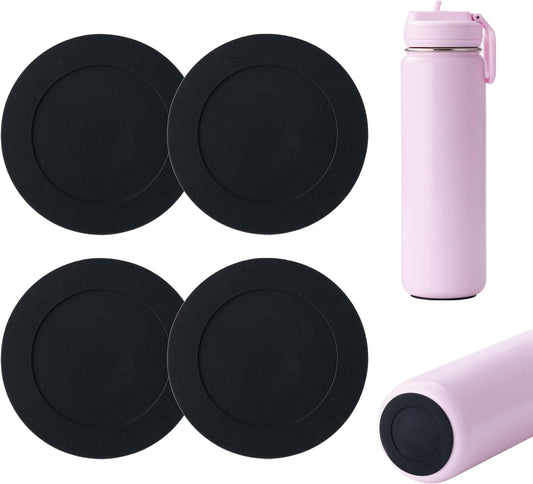 4 Pack Silicone Bottom Protector Mat for Lululemon Sport Water Bottle 18 24 OZ, Anti Slip Rubber Bottom with Adhesive, Noise Reducing