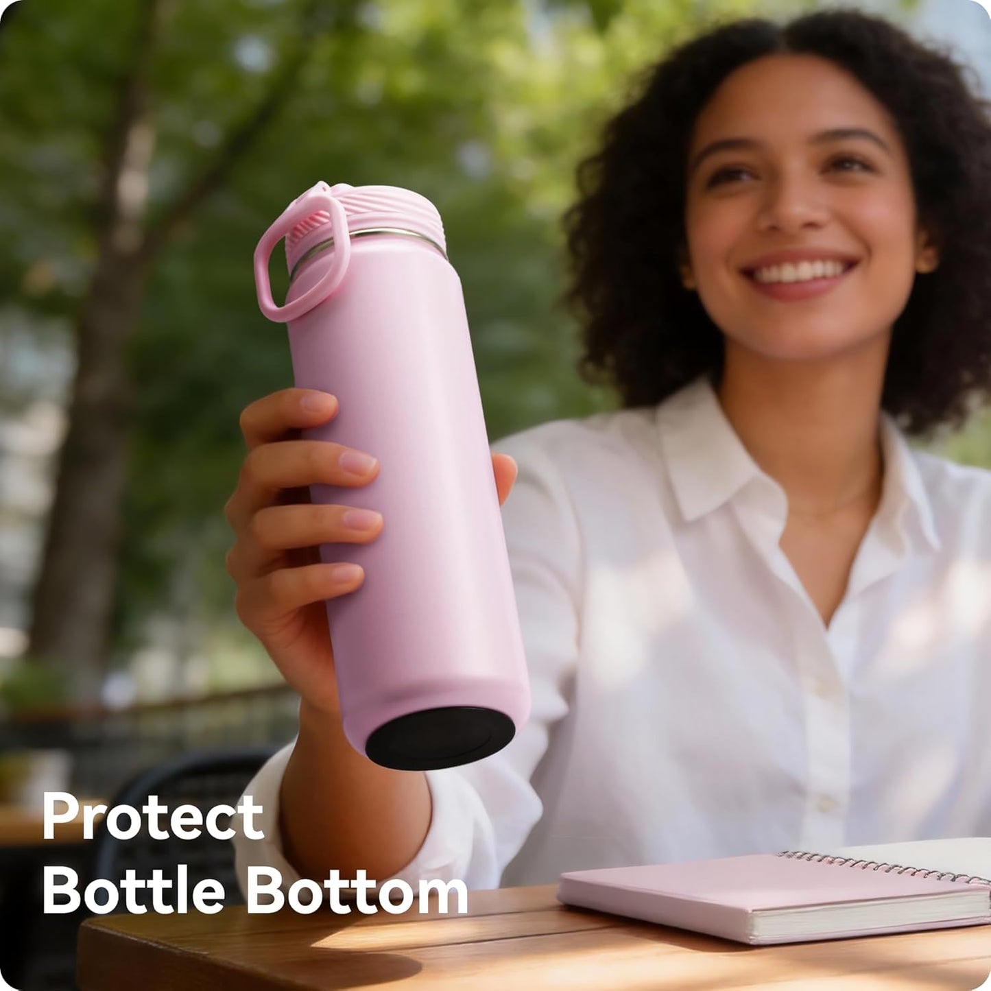 4 Pack Silicone Bottom Protector Mat for Lululemon Sport Water Bottle 18 24 OZ, Anti Slip Rubber Bottom with Adhesive, Noise Reducing
