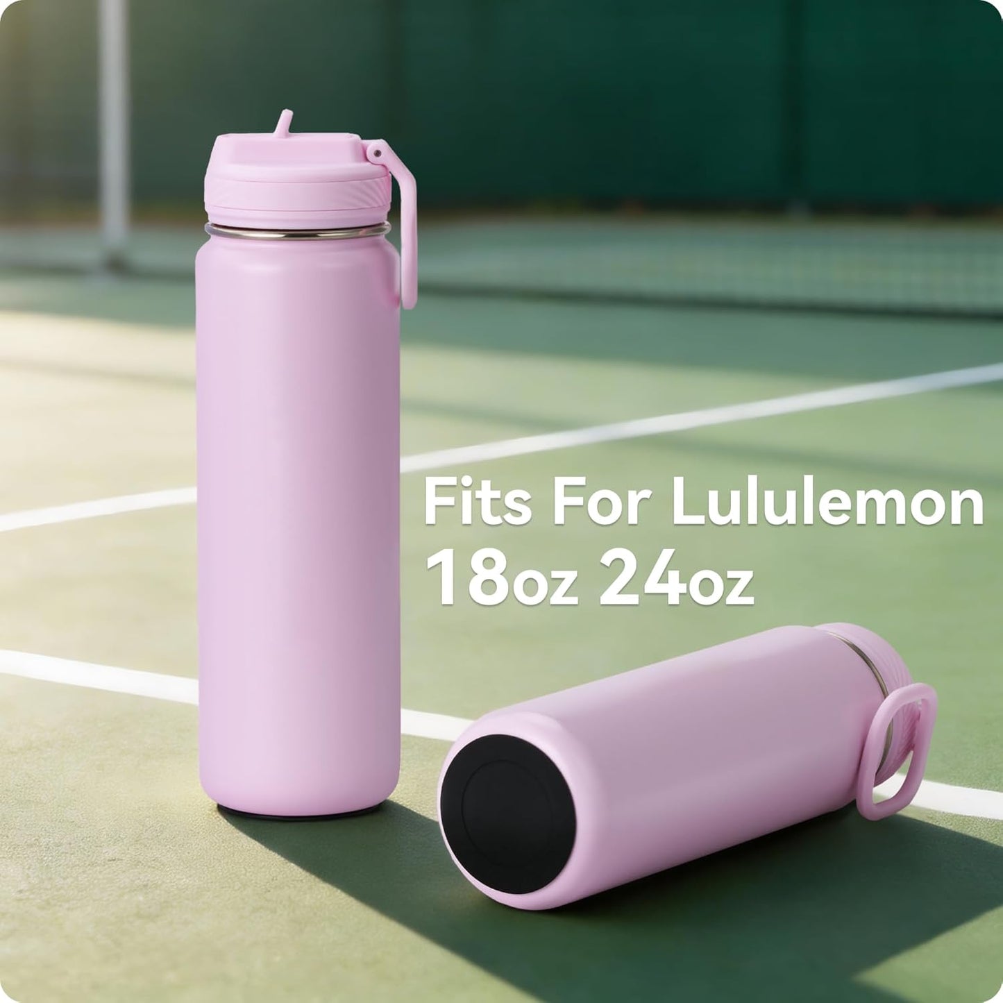 4 Pack Silicone Bottom Protector Mat for Lululemon Sport Water Bottle 18 24 OZ, Anti Slip Rubber Bottom with Adhesive, Noise Reducing