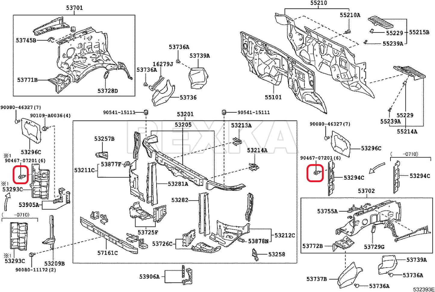 Rexka 20pcs Engine Splash Shield Fender Liner Trunk Lid Trim Under Cover Push-in Style Retainer Clip 90467-07201 for Toyota Lexus 4Runner Avalon Camry Corolla Highlander Matrix RAV4 Sequoia Tundra