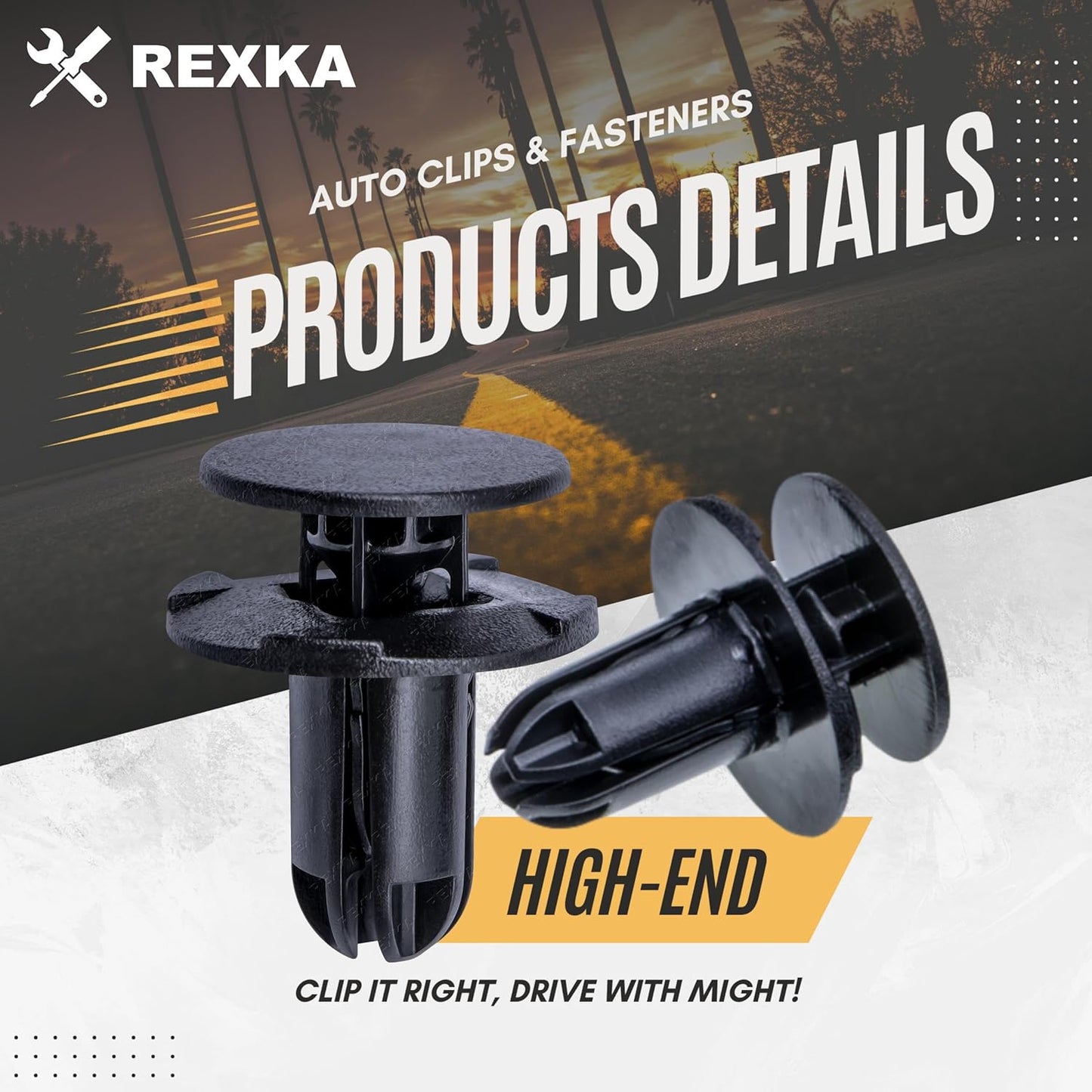 Rexka 20pcs Fender Liner Push-Type Retainer Clip Fastener Compatible with Hyundai Kia 86595-2T500 Accent,Azera,Elantra,Equus,Genesis, Ioniq, Kona,Santa Fe,Sonata,Tucson,Veloster,Optima,Sedona
