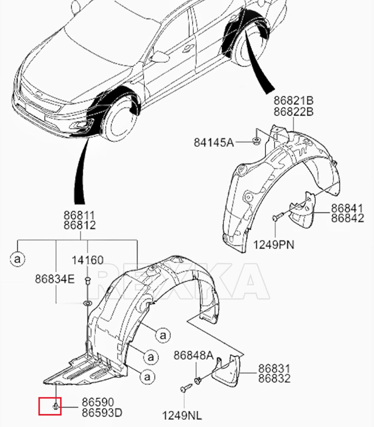 Rexka 20pcs Fender Liner Push-Type Retainer Clip Fastener Compatible with Hyundai Kia 86595-2T500 Accent,Azera,Elantra,Equus,Genesis, Ioniq, Kona,Santa Fe,Sonata,Tucson,Veloster,Optima,Sedona