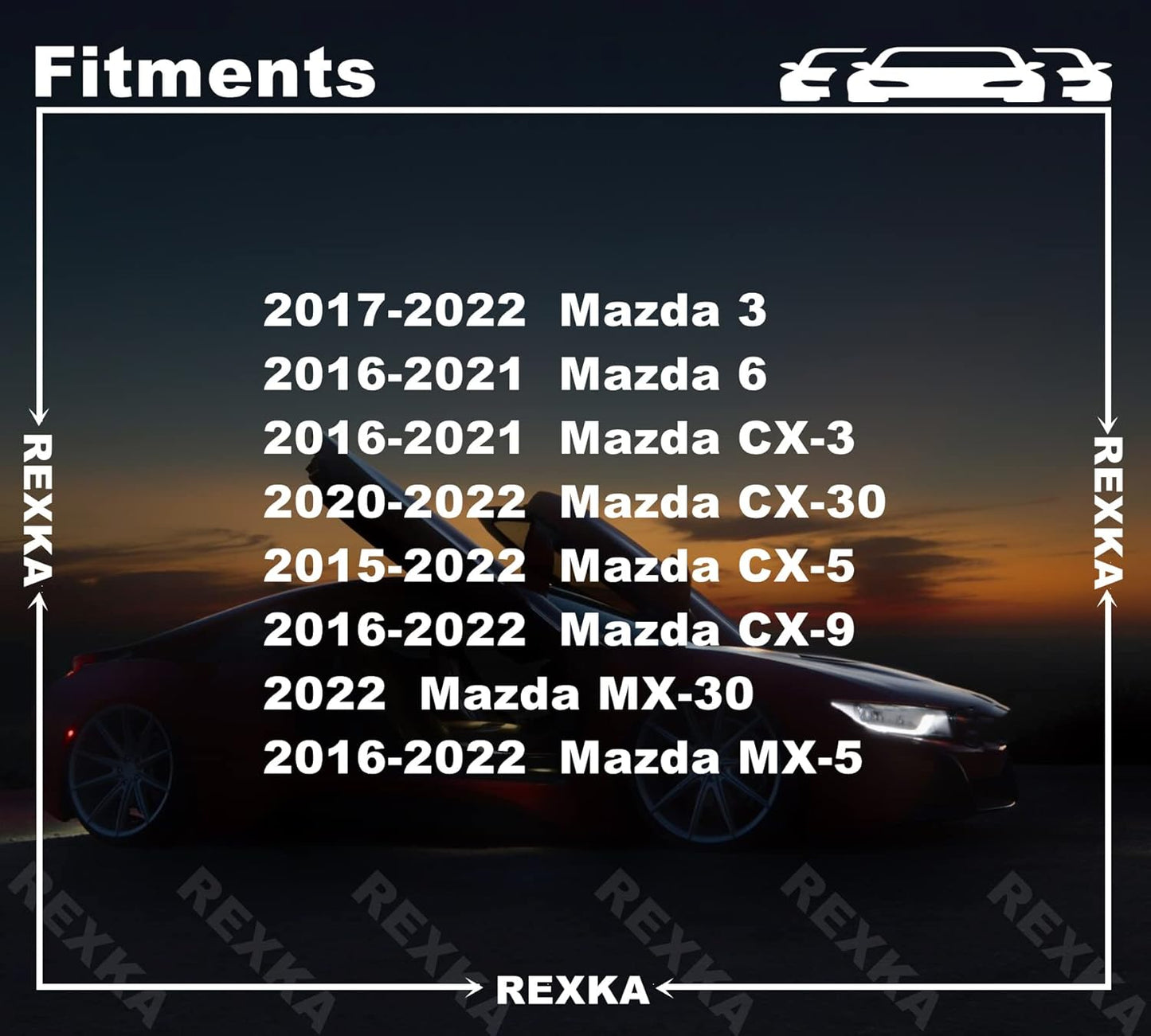 Rexka 10pcs Fender Liner Splash Shield Bumper Cover Clip Fastener Rivet for B45A-56-146A Mazda 3, 5, 6, CX-3, CX-5, CX-9 & MX-5 Miata Toyota Scion 90118-WB048