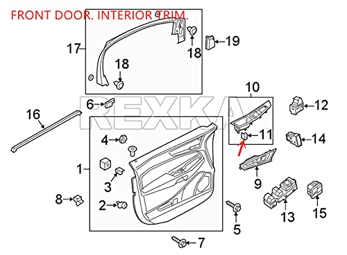 Rexka 20pcs Center Console Radio DVD Dash Panel Switch Bezel Clip Body Trim Retainer Compatible with Ford Mercury Edge Mustang Escape Expedition F-150 Jeep Dodge Challenger