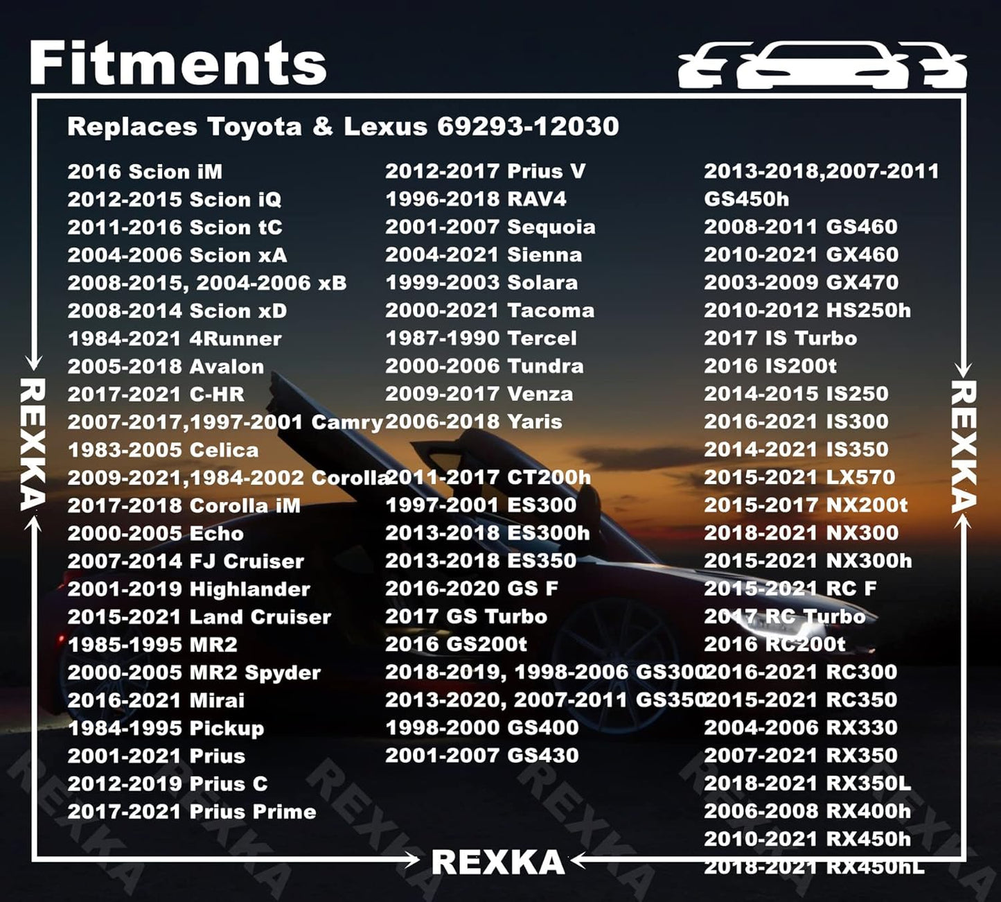 Rexka 5 Sets Tailgate Handle Door Lock Rod Clips Tailgate Handle Rod Clip Replacement for Toyota Tundra Camry Corolla Echo Highlander 69293-12030 69293-12040