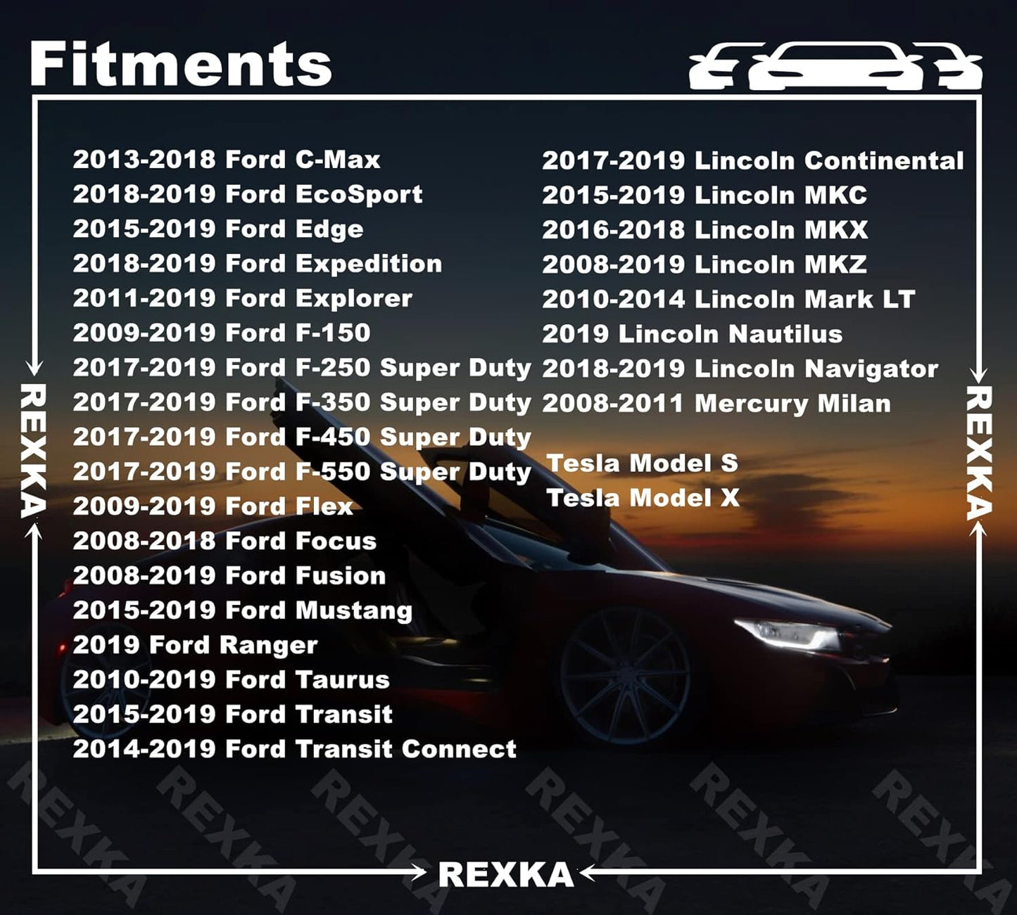 Rexka 10pcs Door Trim Panel Retainer Clip for Ford W713297-S300 C-Max Edge Escape Explorer F-150 Mustang Focus Flex Fusion Taurus Lincoln MKC MKX MKZ