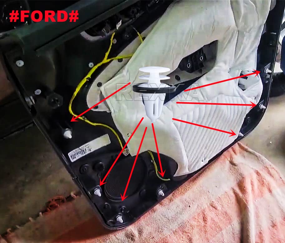 Rexka 10pcs Door Trim Panel Retainer Clip for Ford W713297-S300 C-Max Edge Escape Explorer F-150 Mustang Focus Flex Fusion Taurus Lincoln MKC MKX MKZ