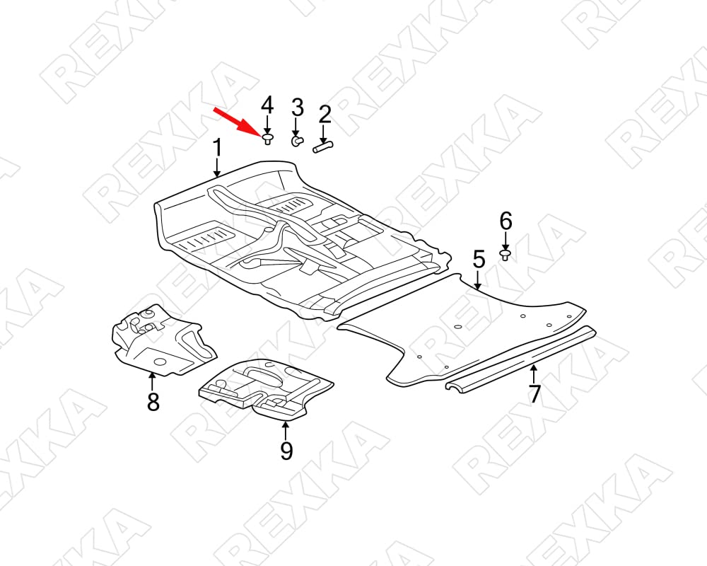 Rexka 10pcs Hood Insulation Retainer Clip Compatible with Toyota Lexus 90467-09050 90467-A0003