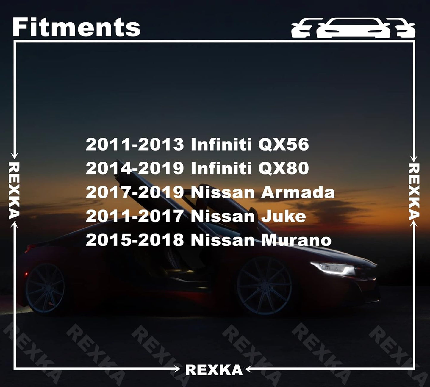 Rexka 10pcs Wheel Arch Fender Flare Moulding Clips 76882-JG10A Compatible with Nissan Infiniti Armada Murano Juke QX56 QX80