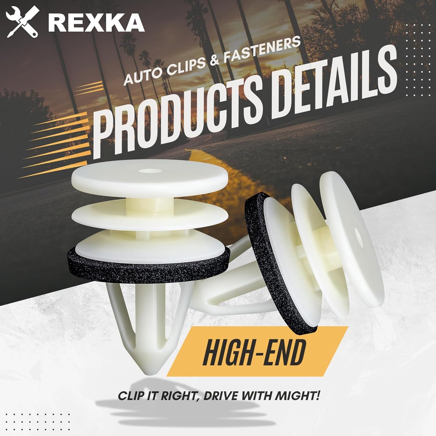 Rexka 20pcs Door Trim Panel Retainer Clip 11519031 Compatible with GM Chevrolet Hummer H2 Equinox Camaro GMC Terrain Cadillac ATS CTS SRX Ford Edge Lincoln MKX