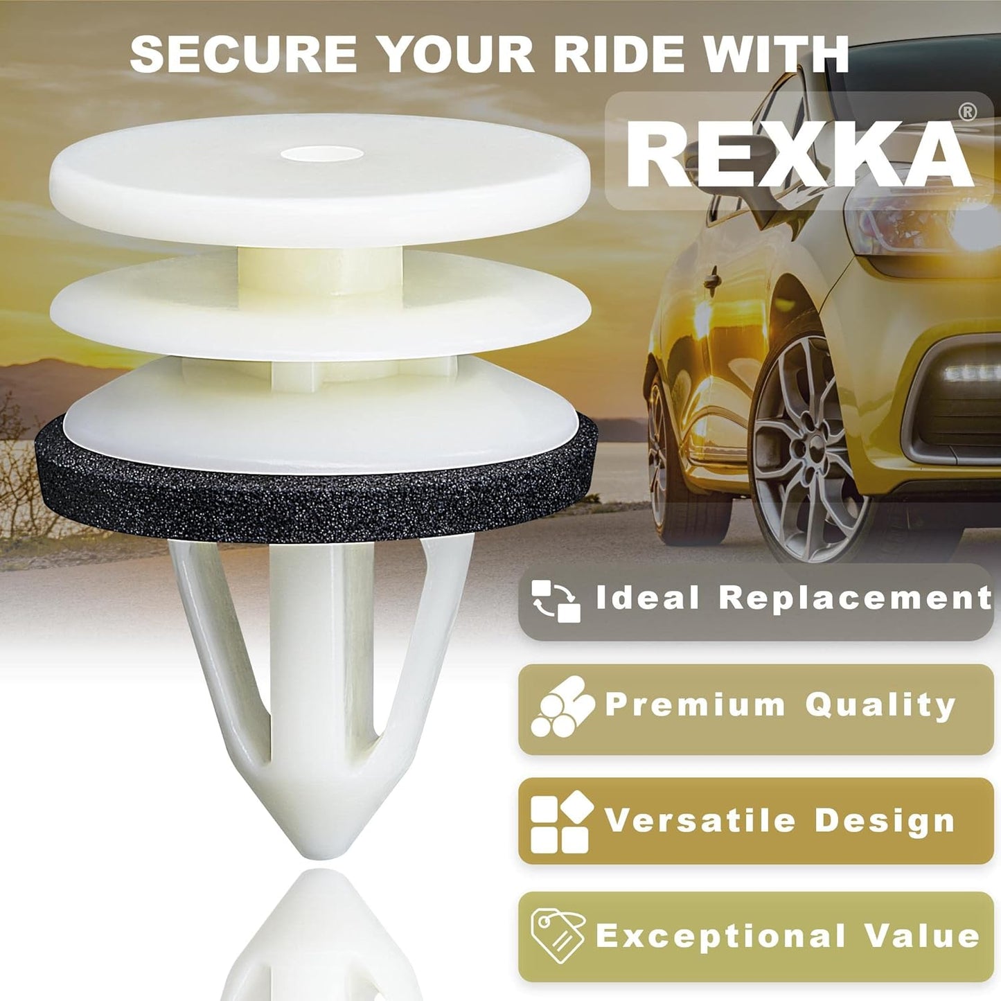 Rexka 20pcs Door Trim Panel Retainer Clip 11519031 Compatible with GM Chevrolet Hummer H2 Equinox Camaro GMC Terrain Cadillac ATS CTS SRX Ford Edge Lincoln MKX