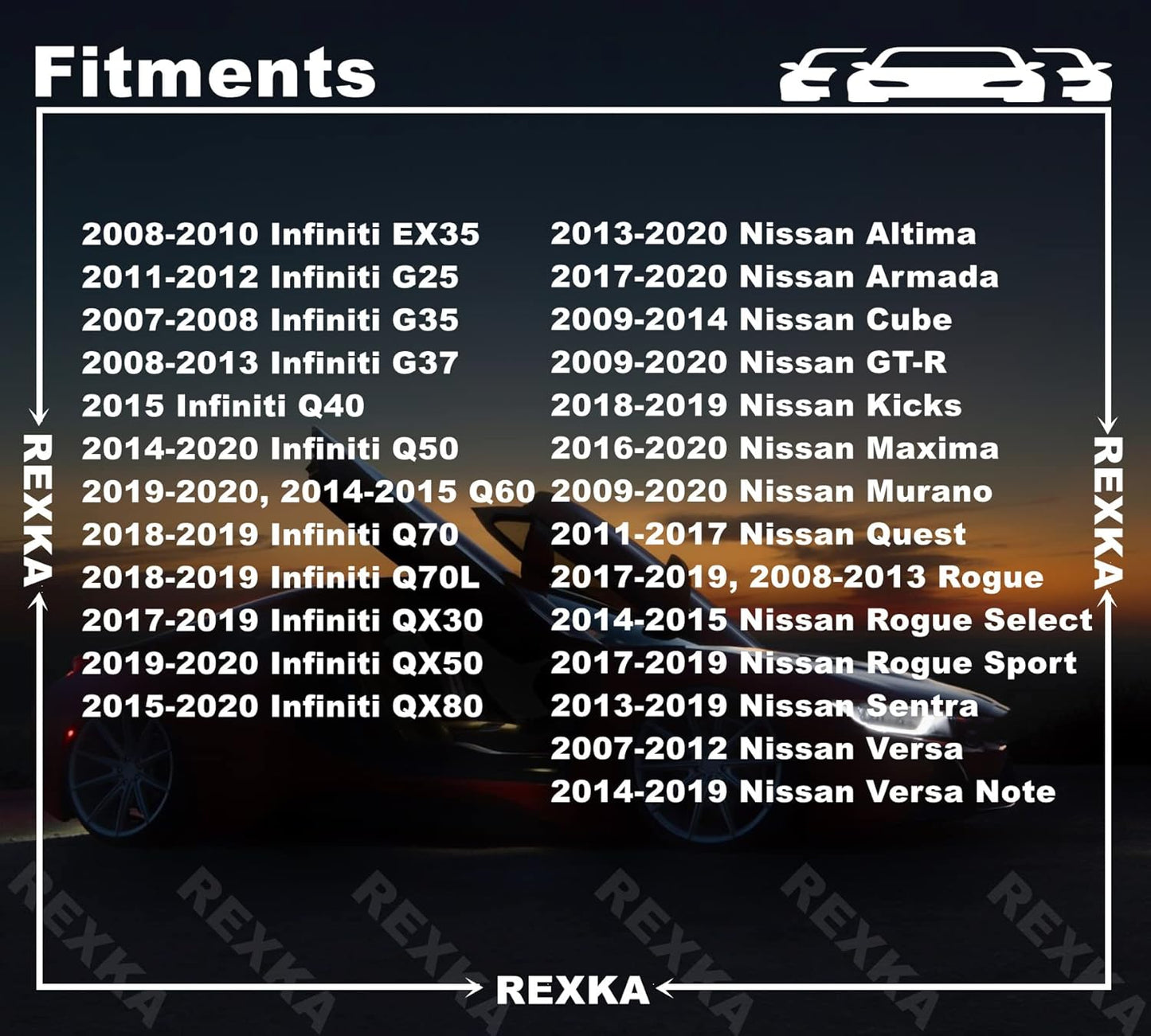 Rexka 10pcs Door Trim Panel Retainer Clip Compatible with Nissan Infiniti 01553-30001 Altima Armada Cube GT-R Maxima Murano Quest Rogue EX35 G25 G35 G37 Q40 Q50 Q60 QX30 QX80