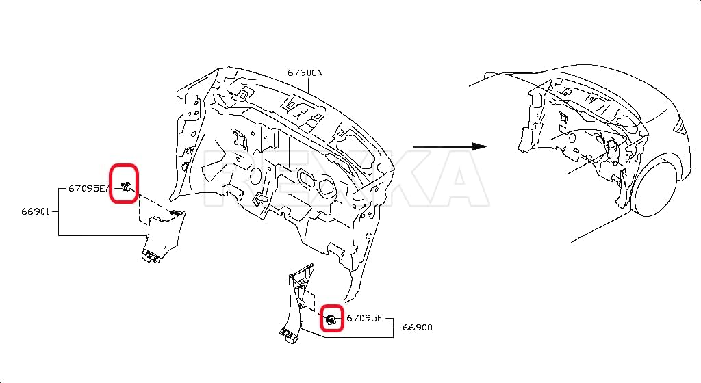 Rexka 10pcs Door Trim Panel Retainer Clip Compatible with Nissan Infiniti 01553-30001 Altima Armada Cube GT-R Maxima Murano Quest Rogue EX35 G25 G35 G37 Q40 Q50 Q60 QX30 QX80
