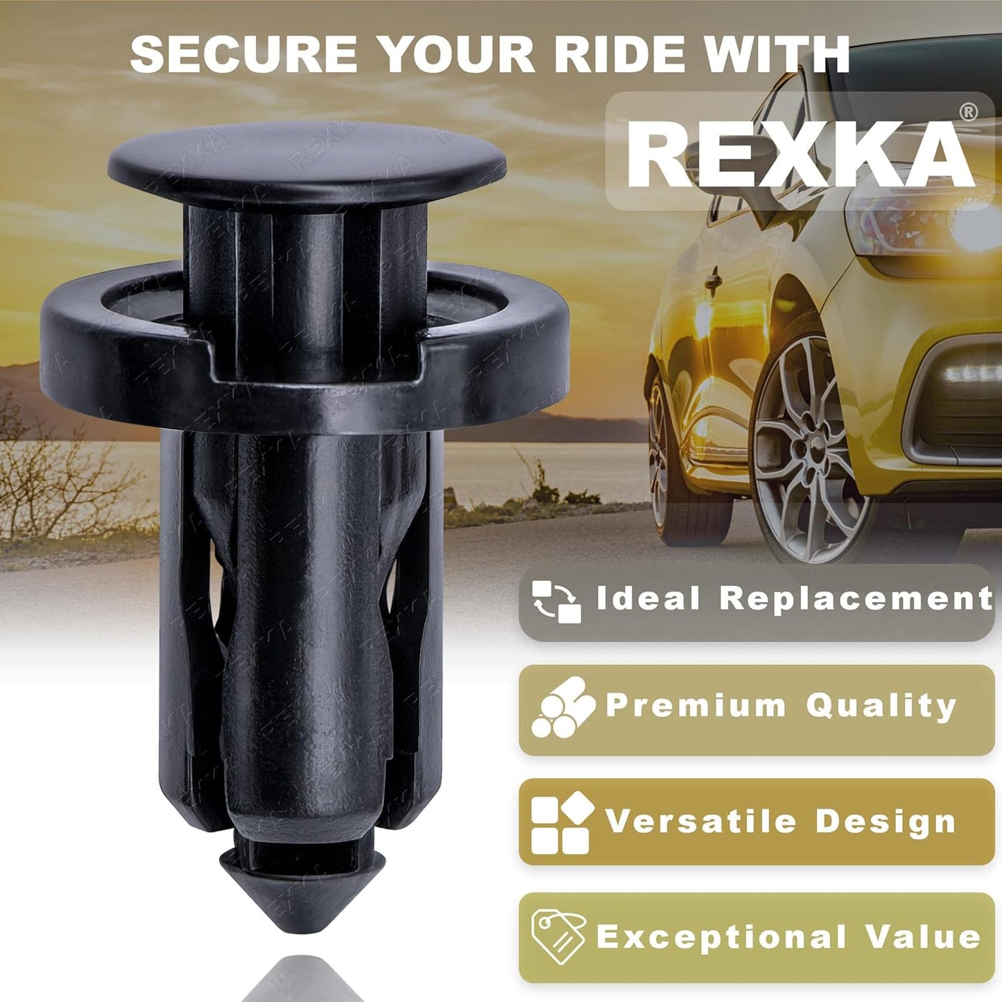 Rexka 20pcs Splash Shield Under Cover Mud Guard Wheelhouse Liner Bumper Cover Push Type Retainer Clip for Nissan 01553-09241 240SX Maxima Subaru Forester Impreza Legacy Outback STI Tribeca WRX