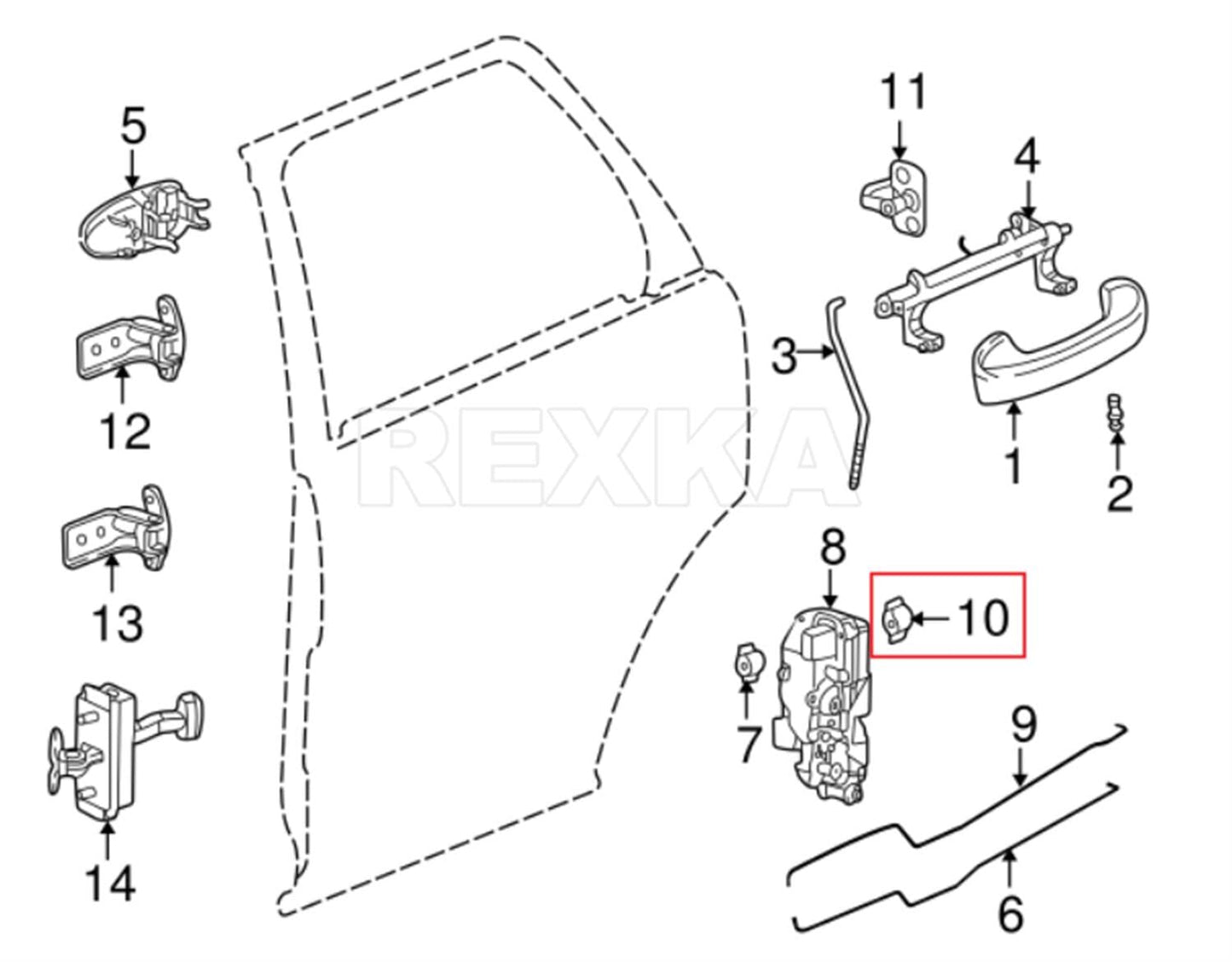 Rexka 10pcs Tailgate & Door Lock Rod Latch Clips 5/32 Rod Size for GM Trucks 16629990 16675980 Ford F150 F250 F350 Super Duty Buick Chevy Cadillac Trucks