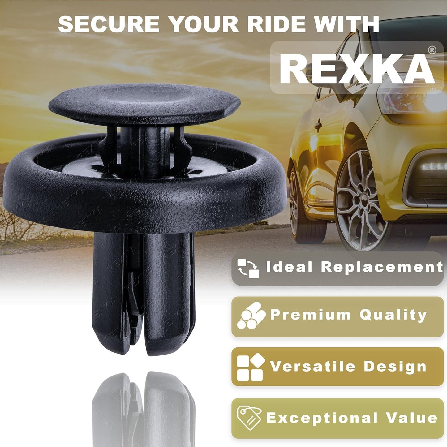 Rexka 10pcs Fender Liner Clip Bumper Enginer Cover Retainer Clip Fastener for Toyota Lexus 90467-07215 Tundra Tacoma RAV4 Corolla 4Runner Camry C-HR