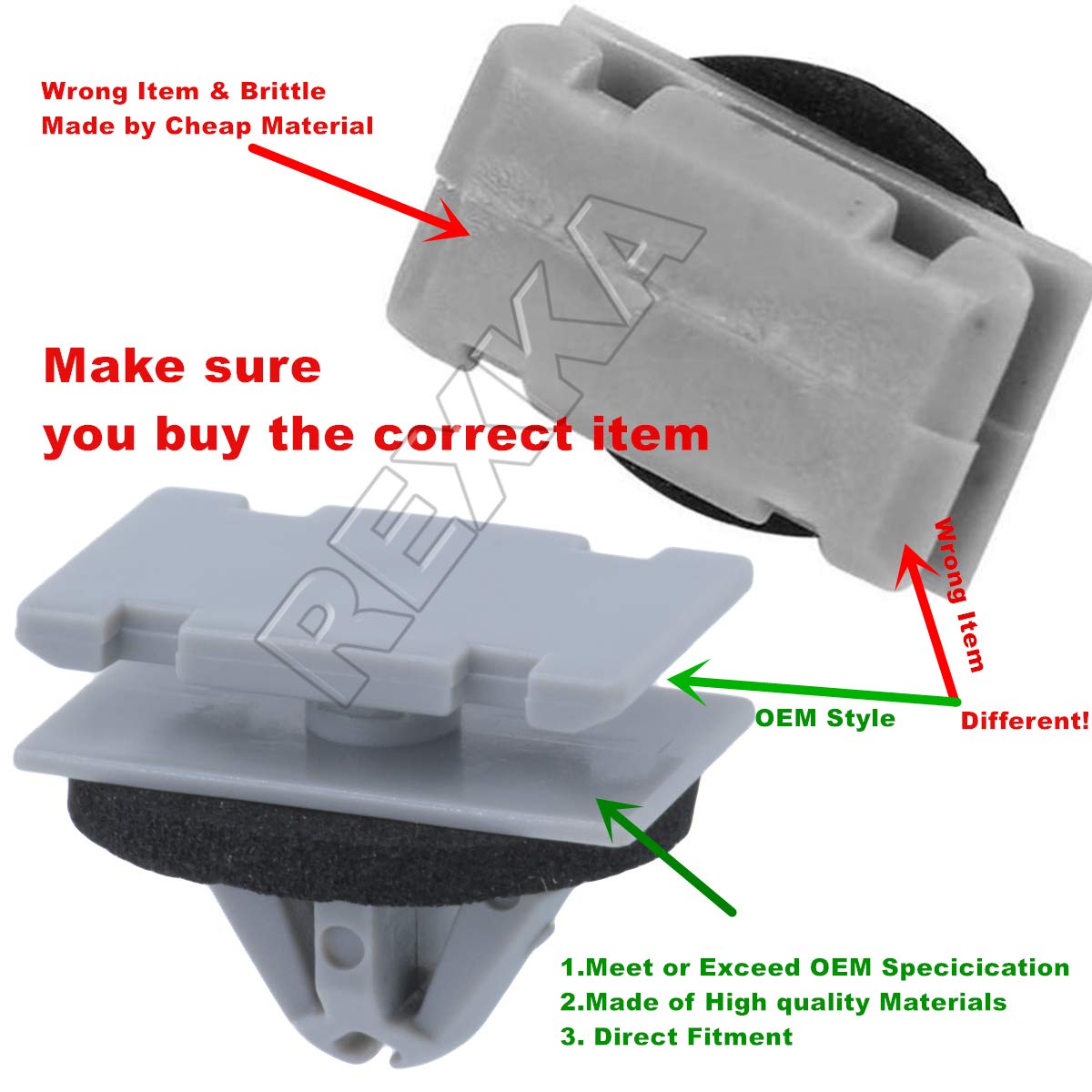 Rexka 20pcs Rocker Wheel Flare Moulding Clips Compatible with Jeep Grand Cherokee Compass Cherokee 68172491AA 68271803AA 68395627AA GM 11571175 19352782 Traverse