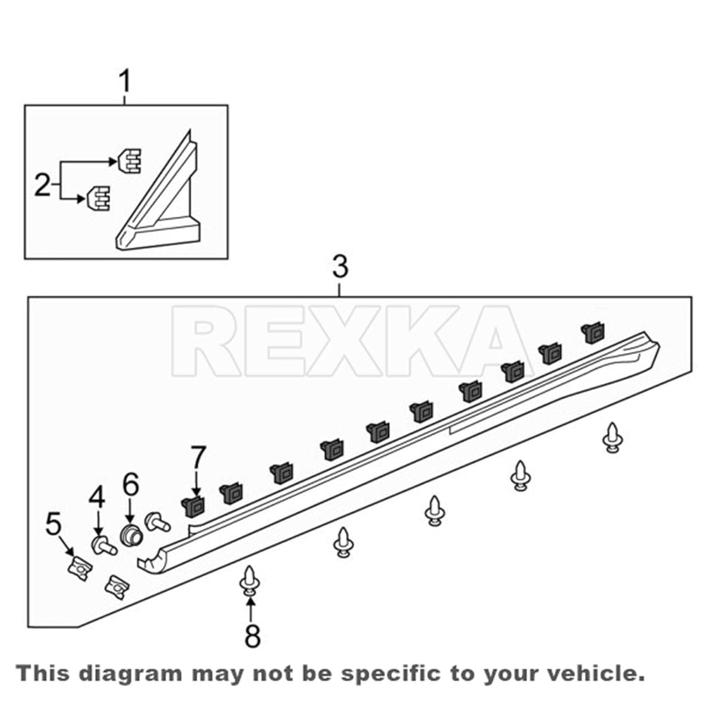 Rexka 20pcs Front Lower Fender Rocker Molding Retainer Clip Fastener 91504-SP1-003 for Honda Acura Accord Civic Clarity Fit HR-V Insight Odyssey Acura ILX Legend MDX RL RLX TL TLX ZDX.