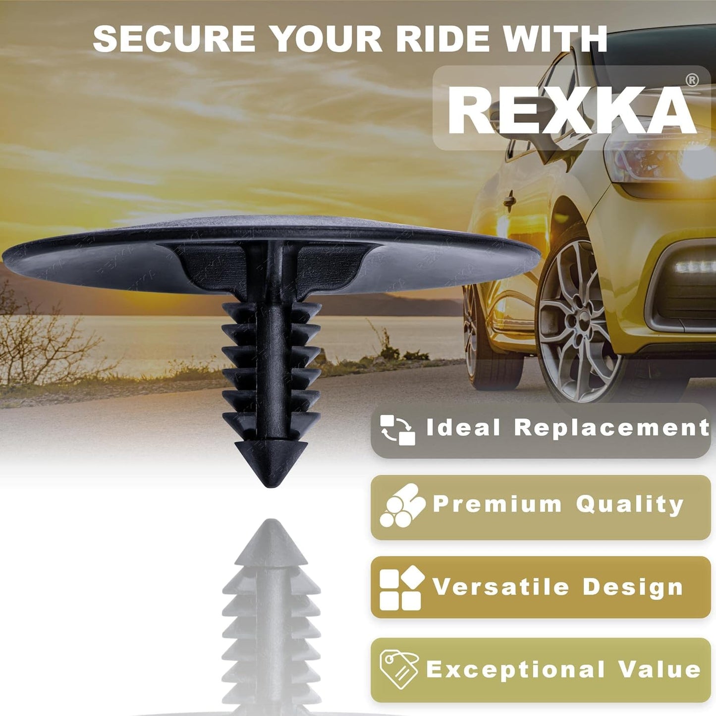 Rexka 15pcs Hood Insulation Retainer Clips 20064875 Compatible with GM Cadillac Buick GMC Hummer Pontiac Saturn