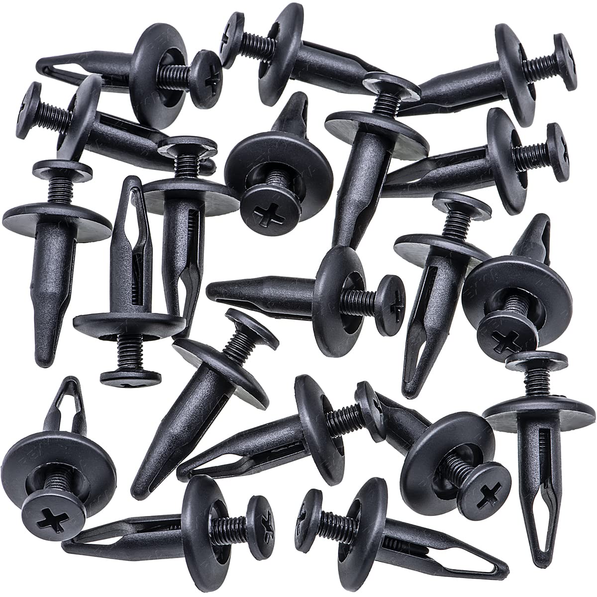 Rexka 20pcs Radiator Shroud & Trim Retainer Push-Type Clips Rivet Compatible with GM 20664092 Ford N804570S