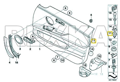 Rexka 20pcs Door Trim Panel Trunk Lid Headliner Retainer Clip Compatible with BMW E46 E90 F30 X5 X3 E60 51-41-8-224-768 51418224768
