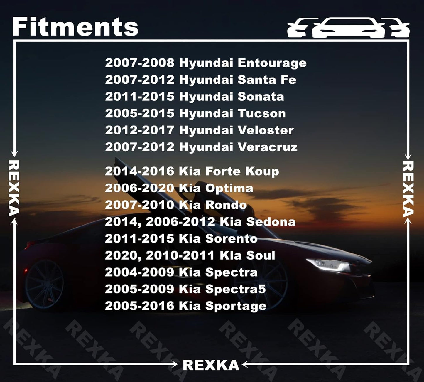 Rexka 10pcs Rocker Molding Clip for Hyundai Kia 87756-2E000