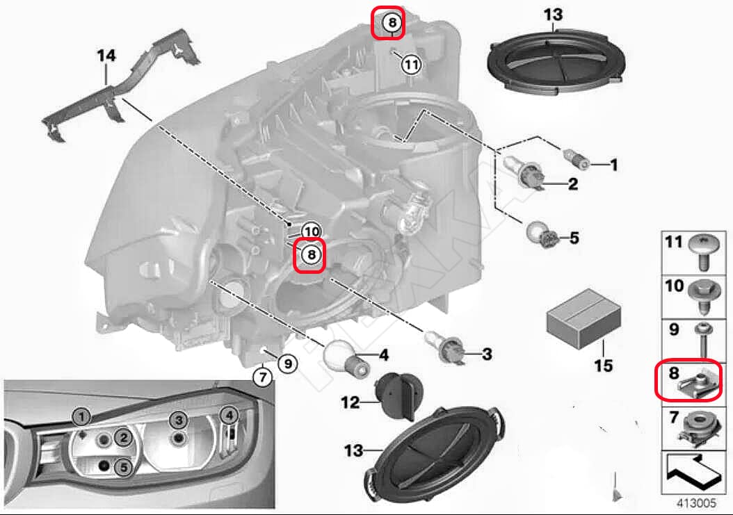 Rexka 15pcs M5 Metric Extruded U Nut for Fender Bumper Headlamp Assembly U Nuts for BMW Volkswagen Audi 51127070202, N90168602
