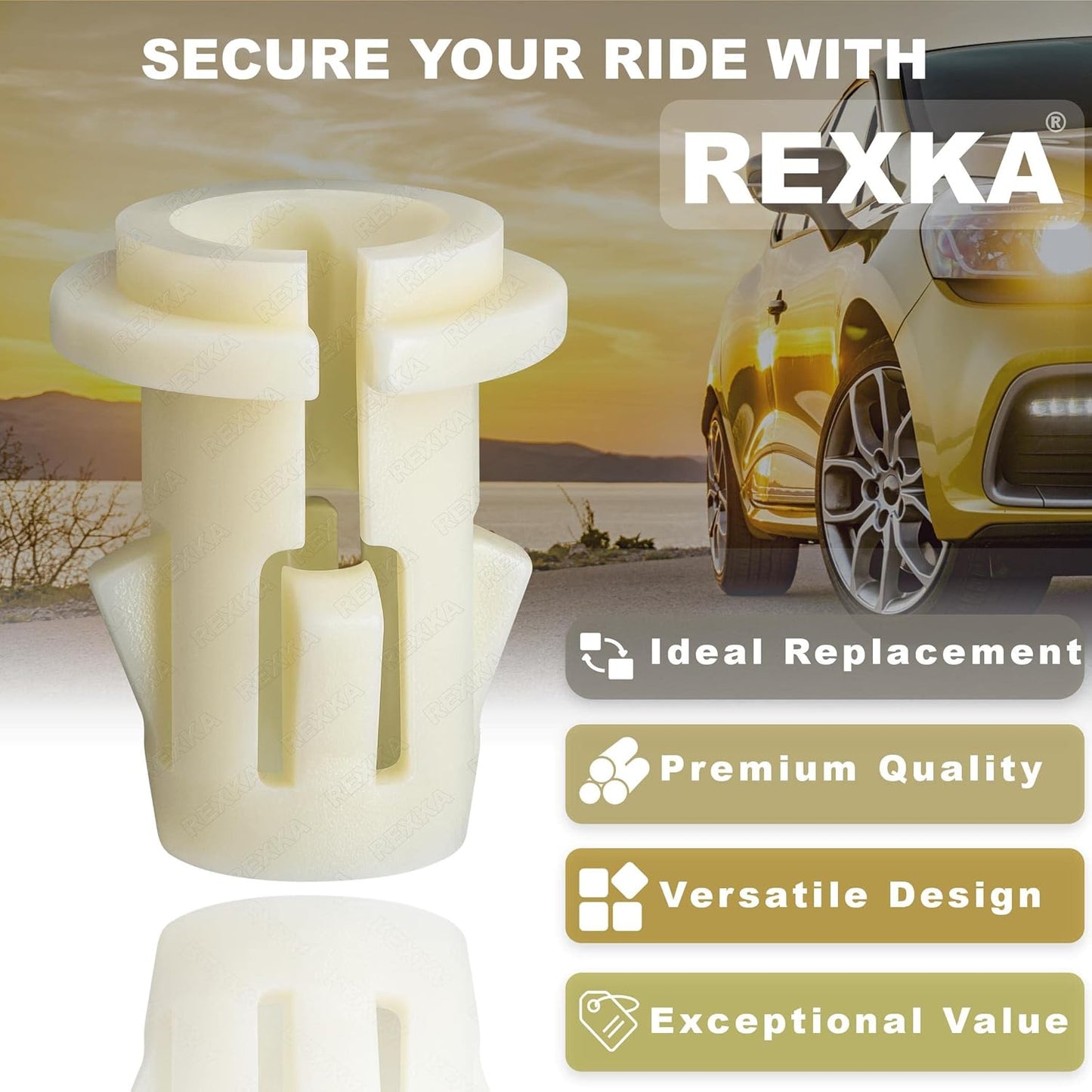 Rexka 10pcs Fog Lamp Assembly Retainer Grommet Nut 11570830 Compatible with Cadillac Escalade, Chevy Avalanche, Camaro, Colorado, Silverado Tahoe GMC Canyon, Denali, Sierra & Yukon
