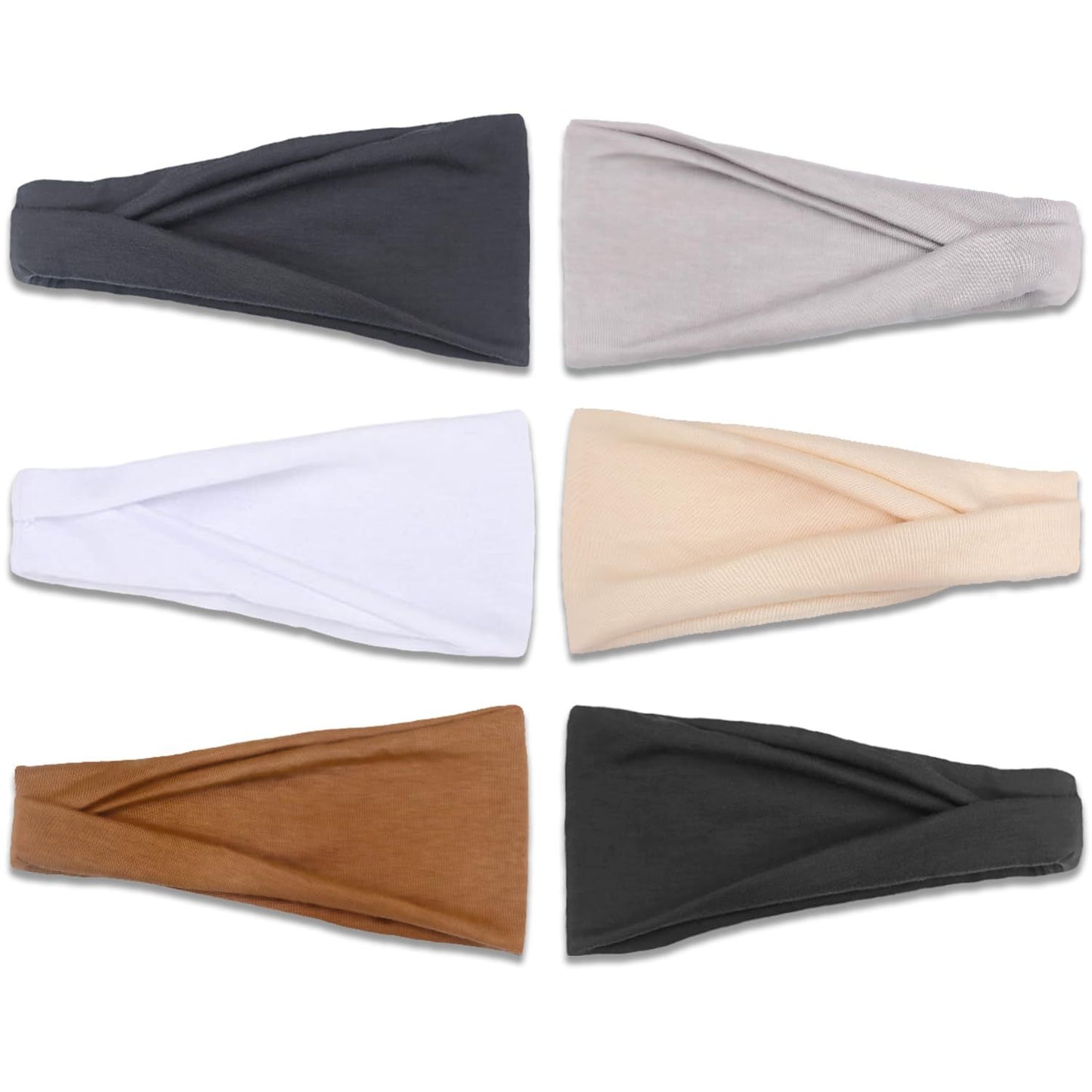 Headbands or Women, Non-Slip, Premium Stretchy Head Bands Hair Accessories,Wear or Yoga, ashion, Working Out, Travel or Running, 6 Pack, Neutral