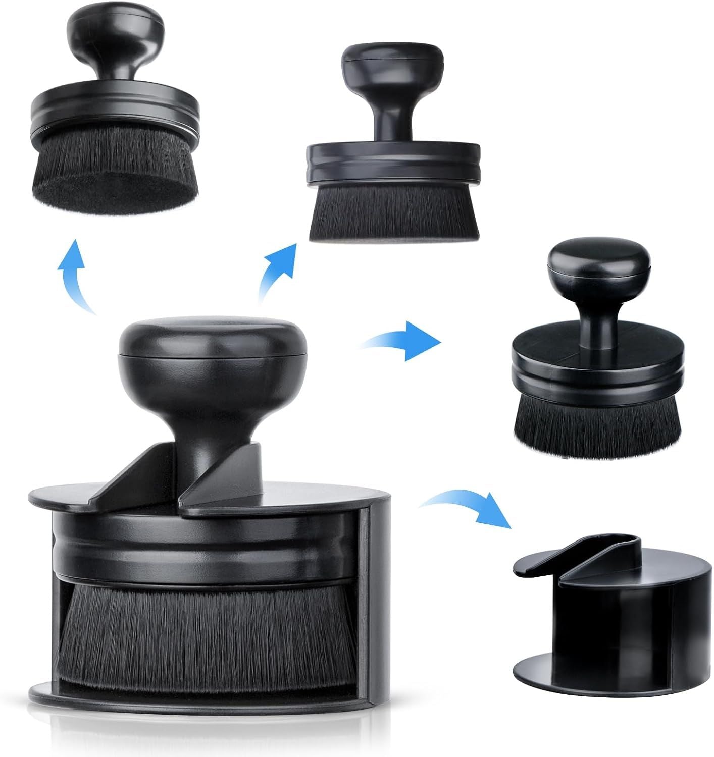 Car Tire Shine Applicator,Vegan Tire Shine Brush with Stand or Auto Detailing Cleaning Service (Black)