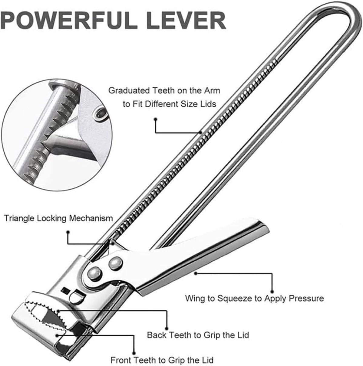 ® Master Jar & Bottle Opener, Adjustable Multiunctional Stainless Steel Can Opener Jar Lid Gripper, Manual,Kitchen Accessories