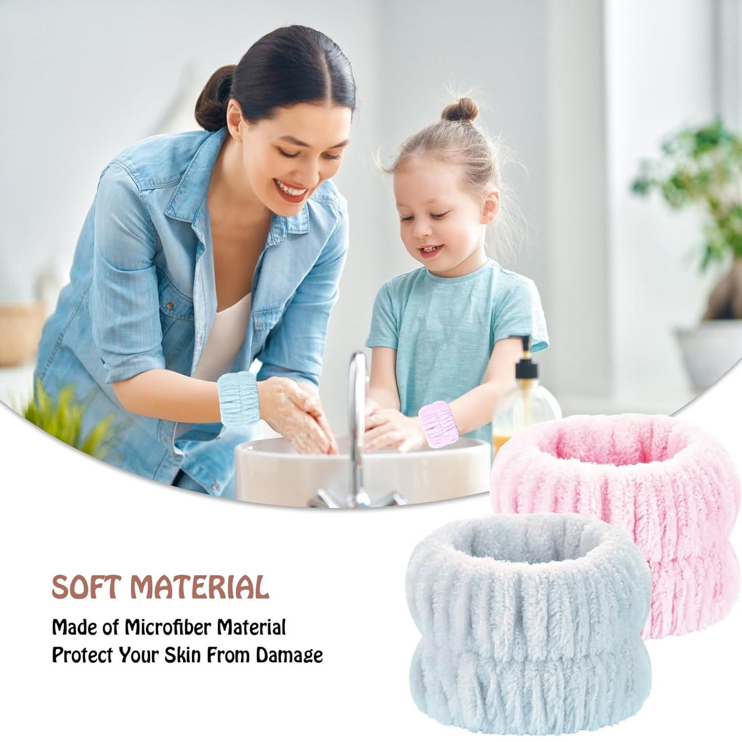 Wrist Bands or Washing ace, 8pcs Spa ace Washing Wristbands, Microiber Arm Wrist Towels, Absorbent Wash Wristbands or Woman Men, Prevent Water rom Spilling Down Your Arms