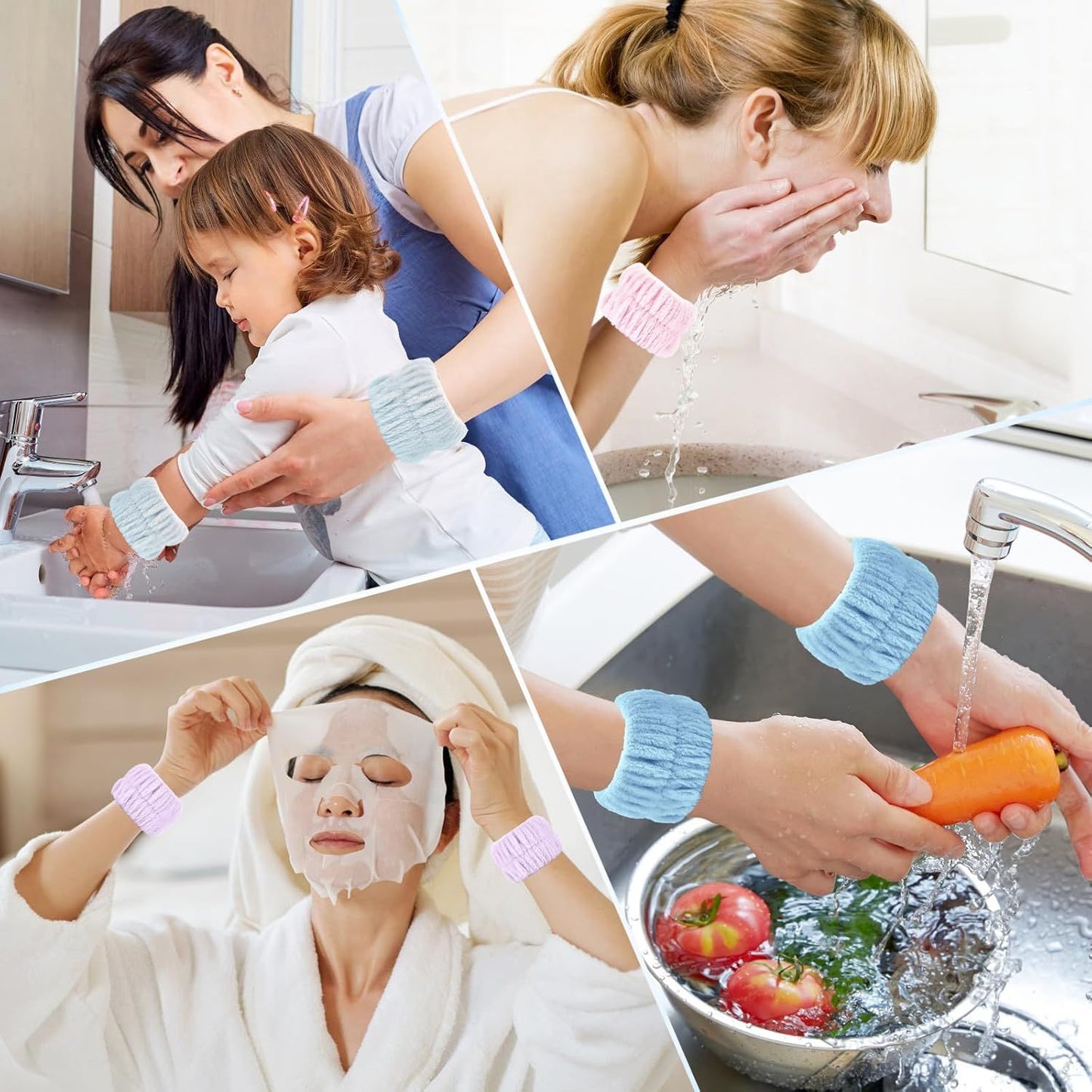 Wrist Bands or Washing ace, 8pcs Spa ace Washing Wristbands, Microiber Arm Wrist Towels, Absorbent Wash Wristbands or Woman Men, Prevent Water rom Spilling Down Your Arms