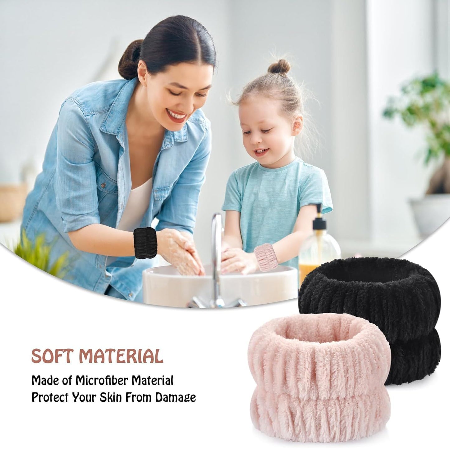 Wrist Bands or Washing ace, 4pcs Spa ace Washing Wristbands, Microiber Arm Wrist Towels, Absorbent Wash Wristbands or Woman Men, Prevent Water rom Spilling Down Your Arms
