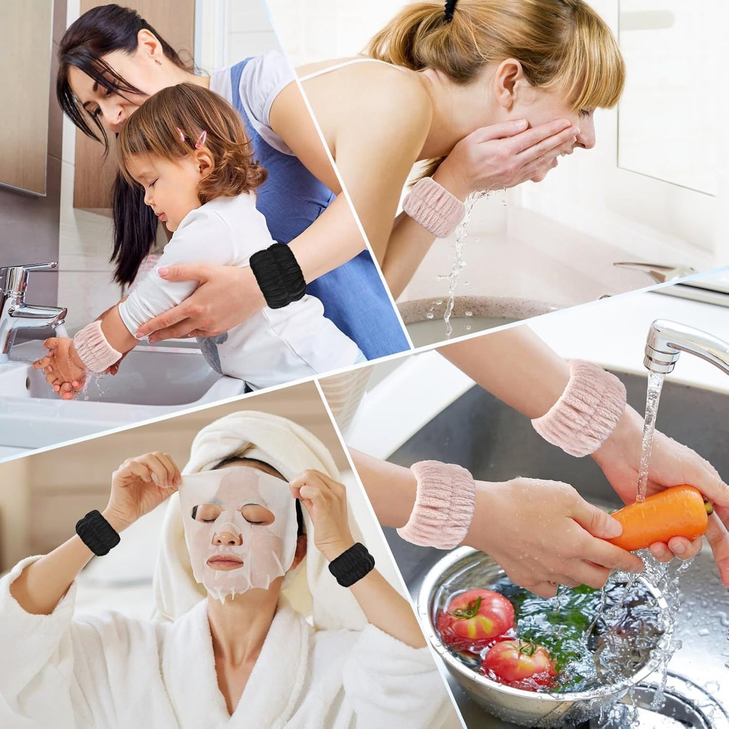 Wrist Bands or Washing ace, 4pcs Spa ace Washing Wristbands, Microiber Arm Wrist Towels, Absorbent Wash Wristbands or Woman Men, Prevent Water rom Spilling Down Your Arms
