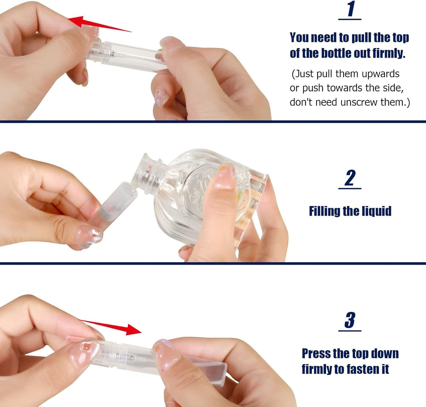 Mini Spray Bottle, 10 Pack 5ml Mini Plastic Spray Bottle Empty, ine Mist Reillable Mini Perume Bottle, Perume Atomizer, Small Sample Containers, Plastic Portable Travel Bottle, Clear