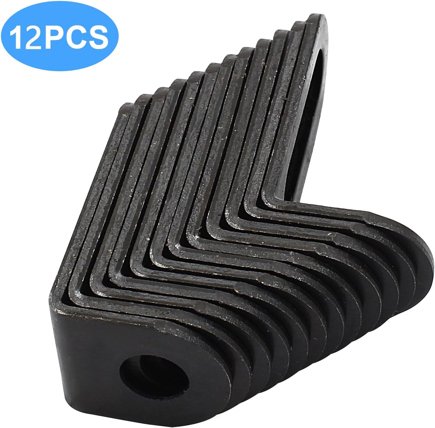Biaungdo 12 Pcs 18x19x37mm/0.7"x0.75"x1.46" Adjustable Right Angle Brackets L-Shape Corner Brace Support Black