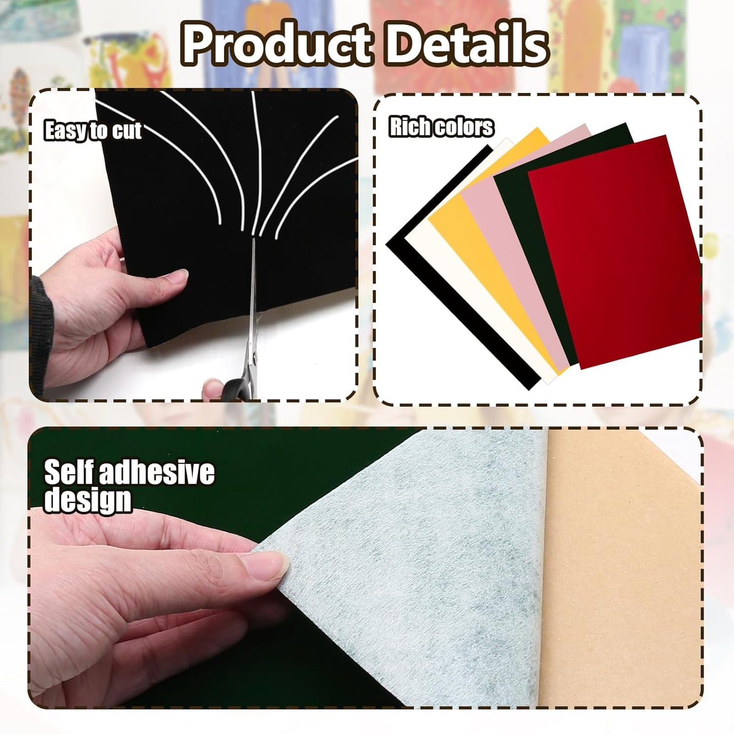 Biaungdo 12 Pcs Self Adhesive Felt Sheets, Dark Green 8 x 12 Inch Felt Fabric Sheet with Adhesive Backing for Arts Crafts Drawer Jewelry Box(A4 Size)