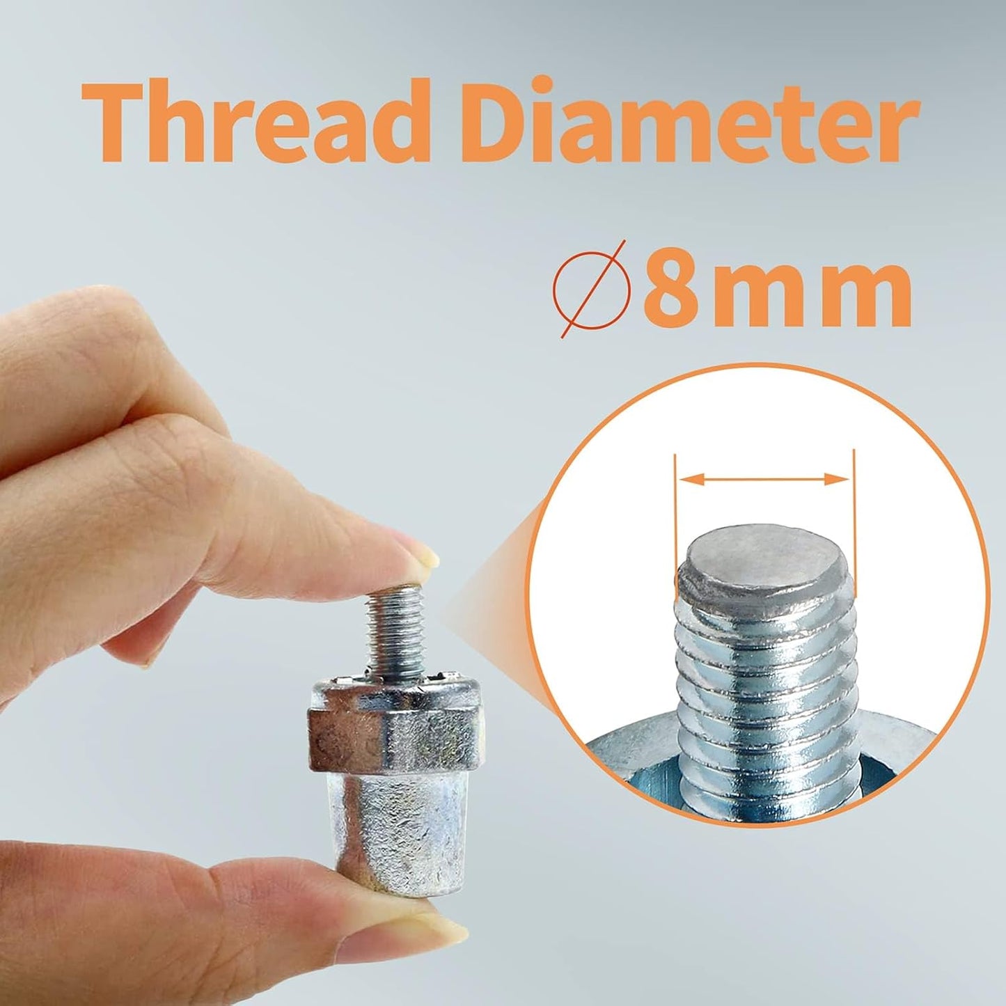 Biaungdo One Pair Zinc Alloy Battery Side Terminal Charging Posts Fit 8mm Positive (+) or Negative (-) Battery Cable terminals