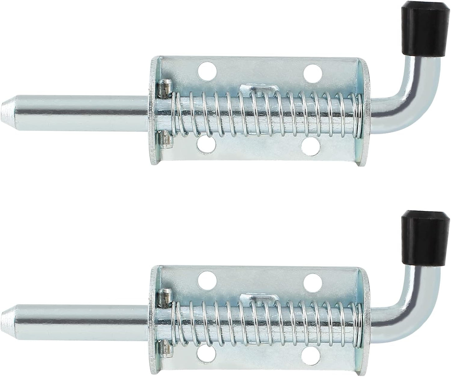 Biaungdo 2 Pcs 5 Inch Spring Loaded Latch Pin, Heavy Duty Carbon Steel Barrel Bolt Latch, Sliding Door Lock for Utility Trailer Gate, Cabinets