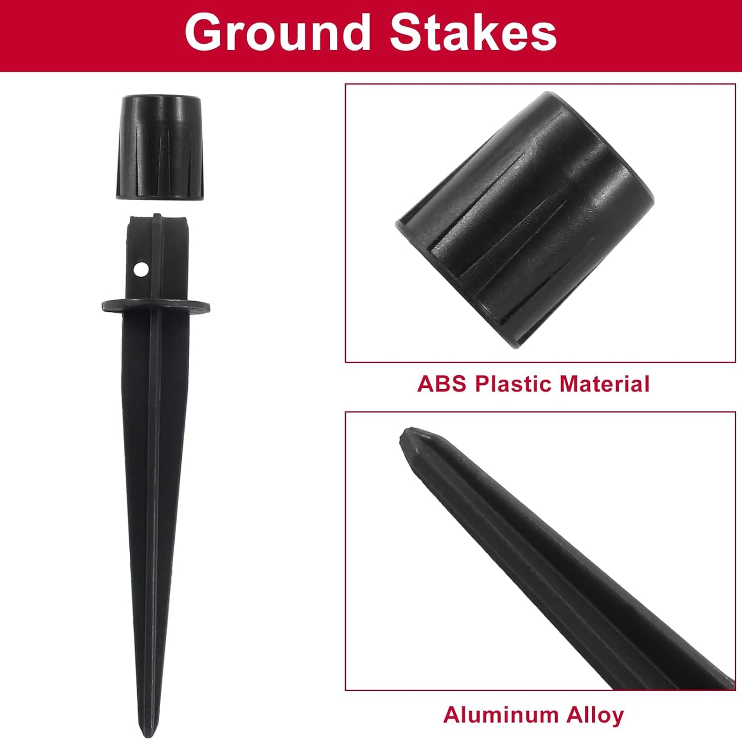 Biaungdo 6 Pack Metal Stakes, 5.3 Inch Solar Light Replacement Stakes, Black Outdoor Ground Stake for Yard Landscape Garden Pathway Patio Lamps Pole