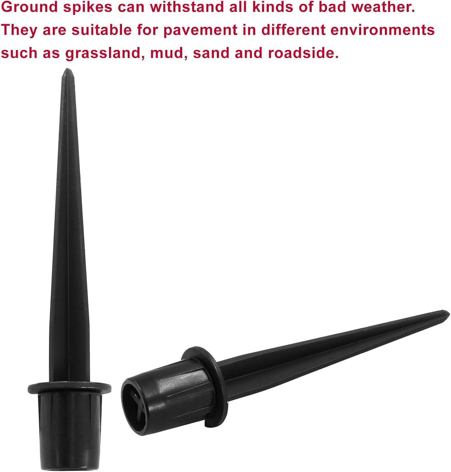 Biaungdo 6 Pack Metal Stakes, 5.3 Inch Solar Light Replacement Stakes, Black Outdoor Ground Stake for Yard Landscape Garden Pathway Patio Lamps Pole