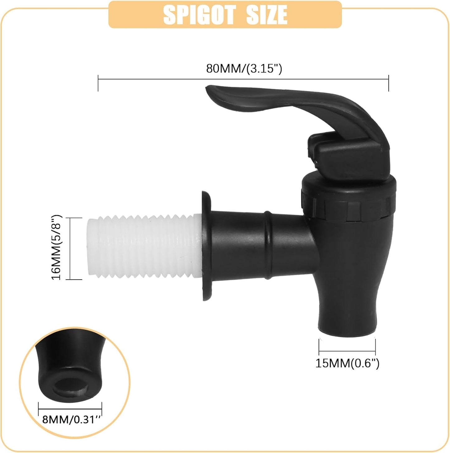 Biaungdo 2 Pcs Replacement Spigot for Beverage Dispenser, Black Push Style Beverage Dispenser Carafe Spigot Water Dispenser Replacement Spout Faucet